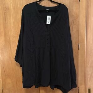 Torrid Challis Pleated V-neckline Blouse